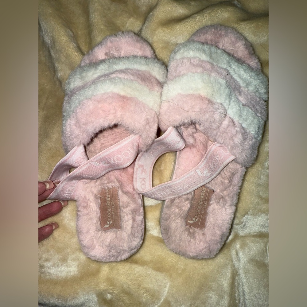 Koolaburra Pink and White Slippers